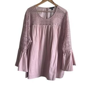 Lane Bryant‎ Women Tunic Top 26/26 Crochet Boho Cottagecore Romantic Whimsical